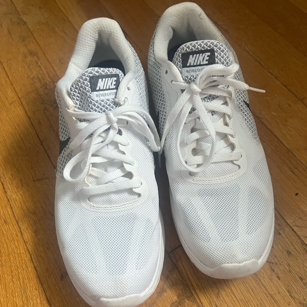 Nike Revolution White Athletic Shoes
